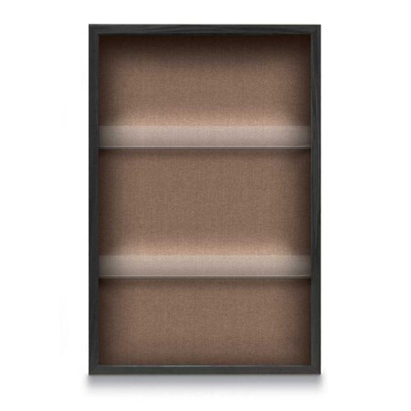 United Visual Products Outdoor Enclosed Combo Board, 48"x36", Satin Frame/Grey & Buff UVCB4836OD-GREY-BUFF